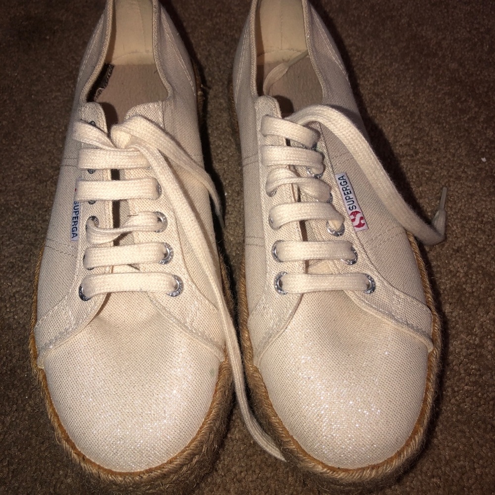 Superga high top sparkly sneakers